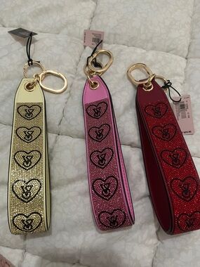 Gold Beaded Heart Wristlet Keychain 25 each just let me know what color
